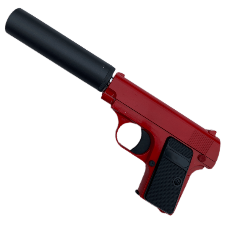 G1a Metal Airsoft Bb Gun With Silencer Red Bbgunsexpress