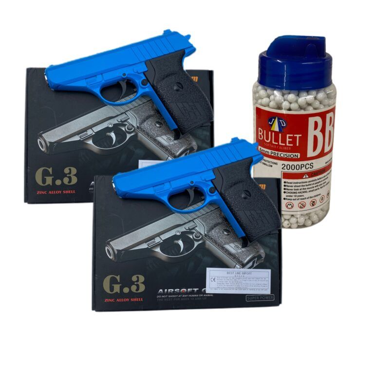 G.3 Galaxy Bundle – 2 X G3 Metal Airsoft BB Gun (Pistol) Blue And 2000 ...