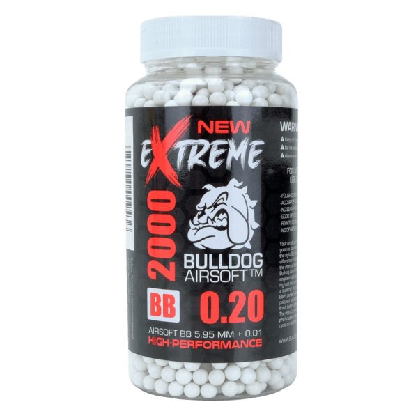 Extreme Bulldog 0.20g White 2000 Airsoft BB Pellets